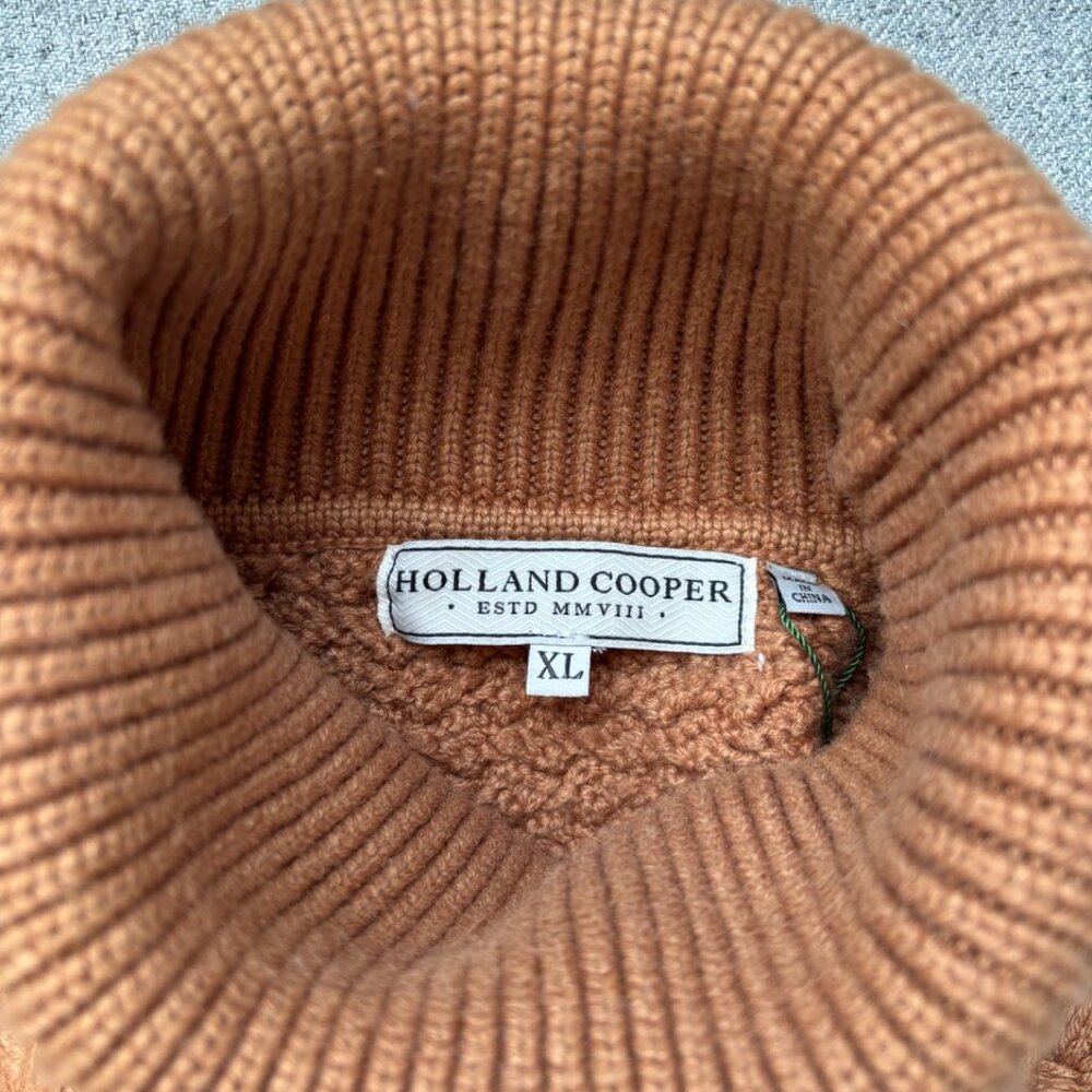 Holland Cooper Basket Weave Jumper - Carmel - Picture 6 of 8